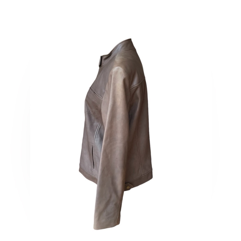 Alfani Brown Leather Jacket Size Large - Picture 2 of 7